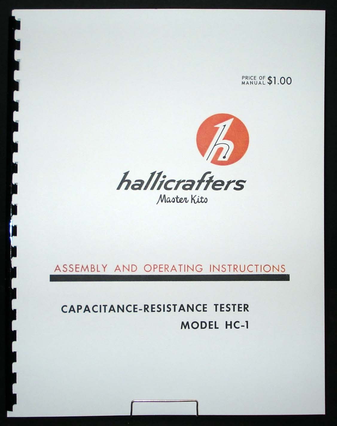 Hallicrafters HC-1 Capacitance-Resistance Tester Assembly Operating Manual