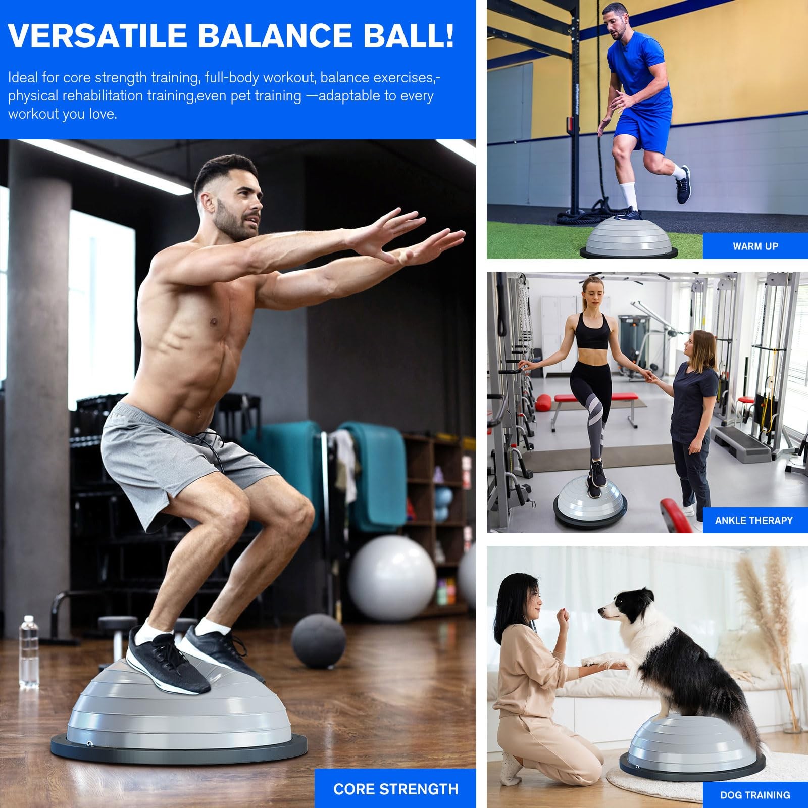Half Balance Trainer - 23 Inch Half Exercise for Workout, Physical Therapy, Y...