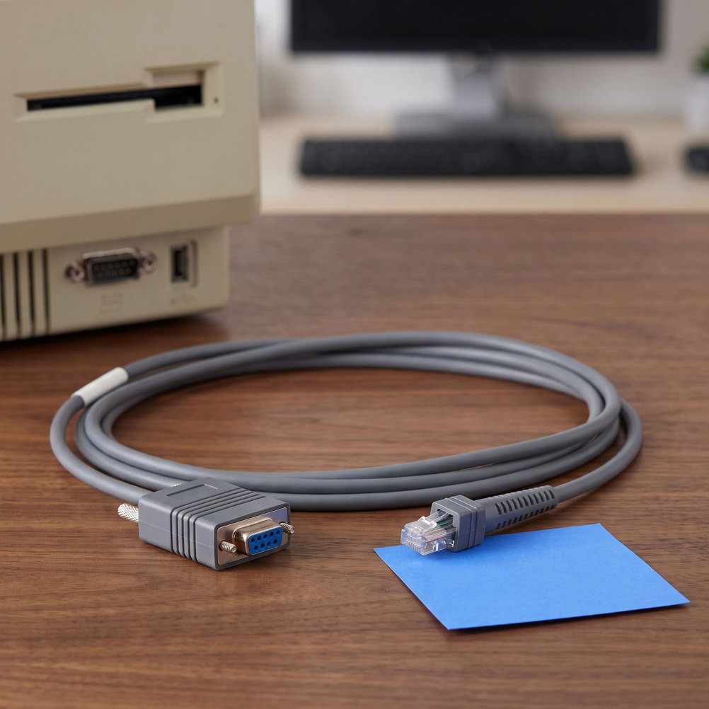 Reusable Grey Barcode Scanner Cable for Pos Systems Straight Cable