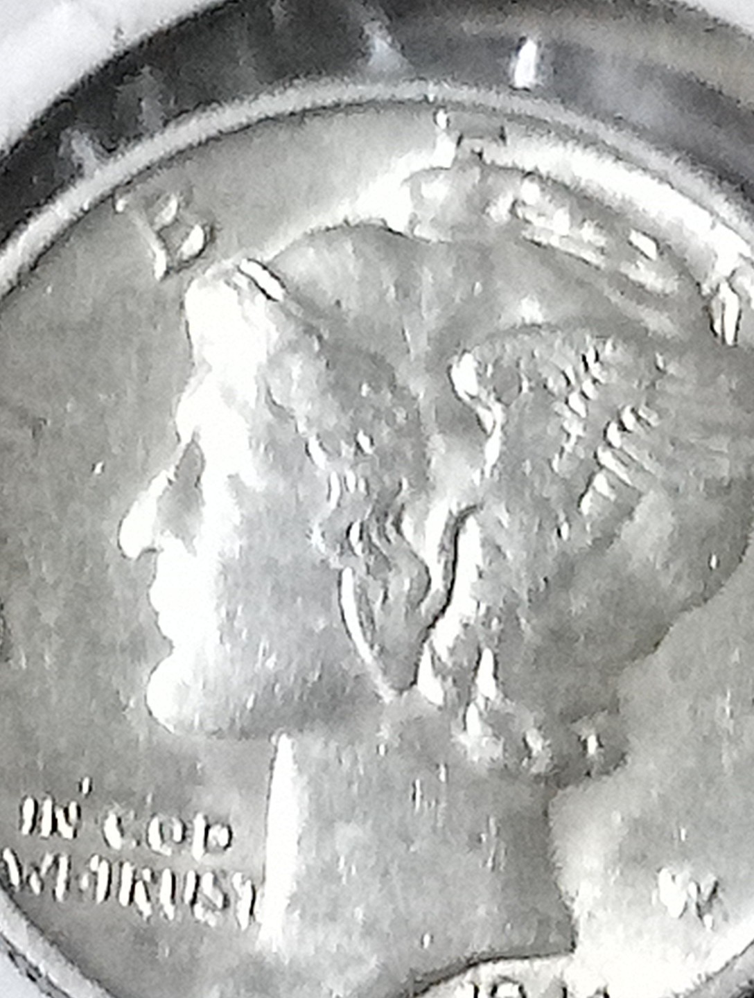 1944 S Mercury Dime Error "In Cod We Trust " Full Bands