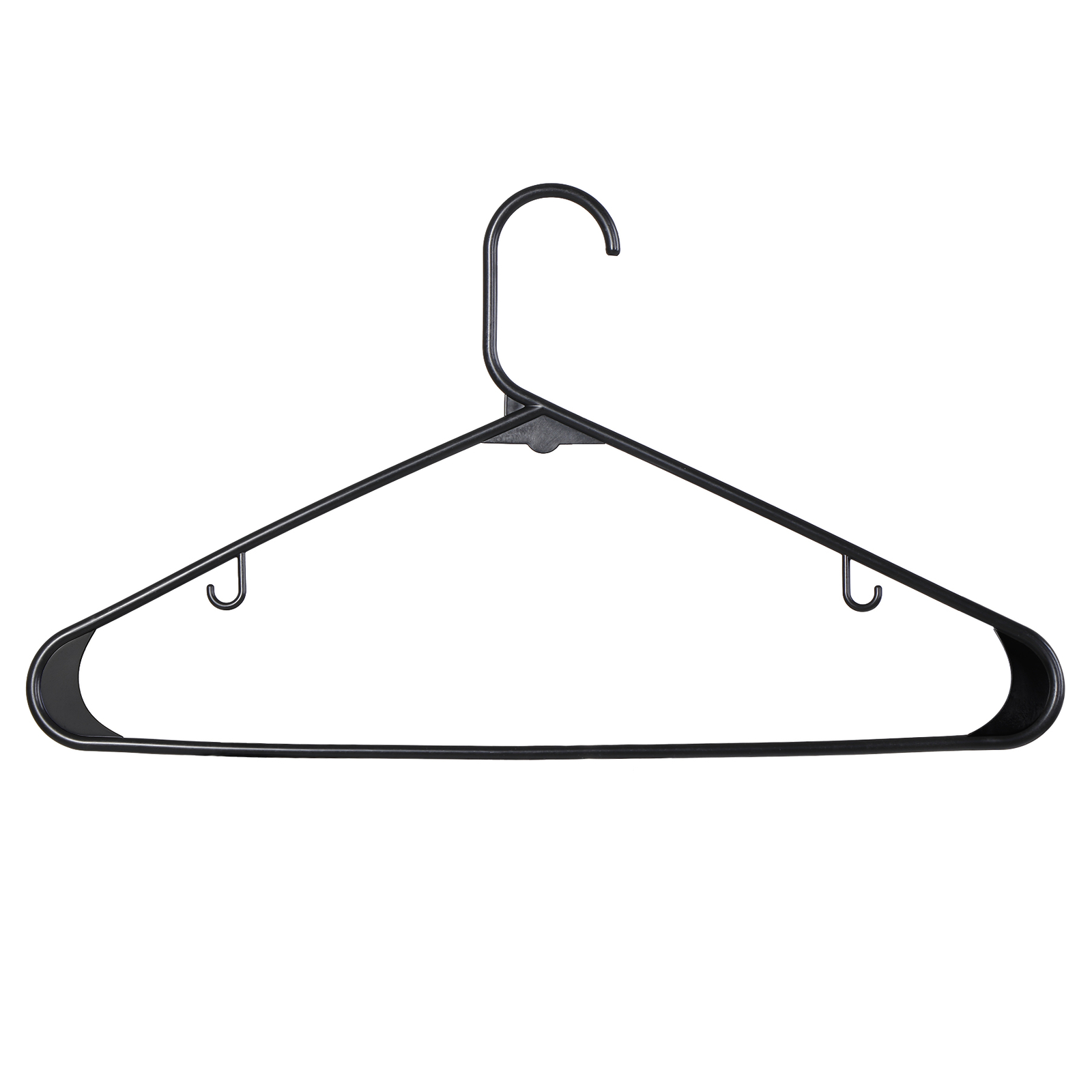 Plastic Clothes Hangers 100 PCS Durable Coat Hangers with 2 Hooks Black