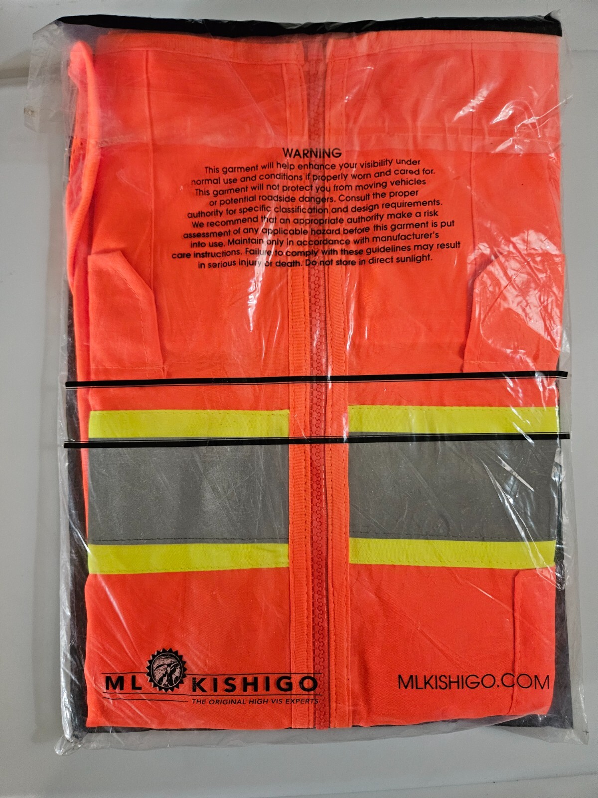 Kishigo Solid Front with Mesh Back Unisex Reflective Safety Vest 1164, ANSI Type