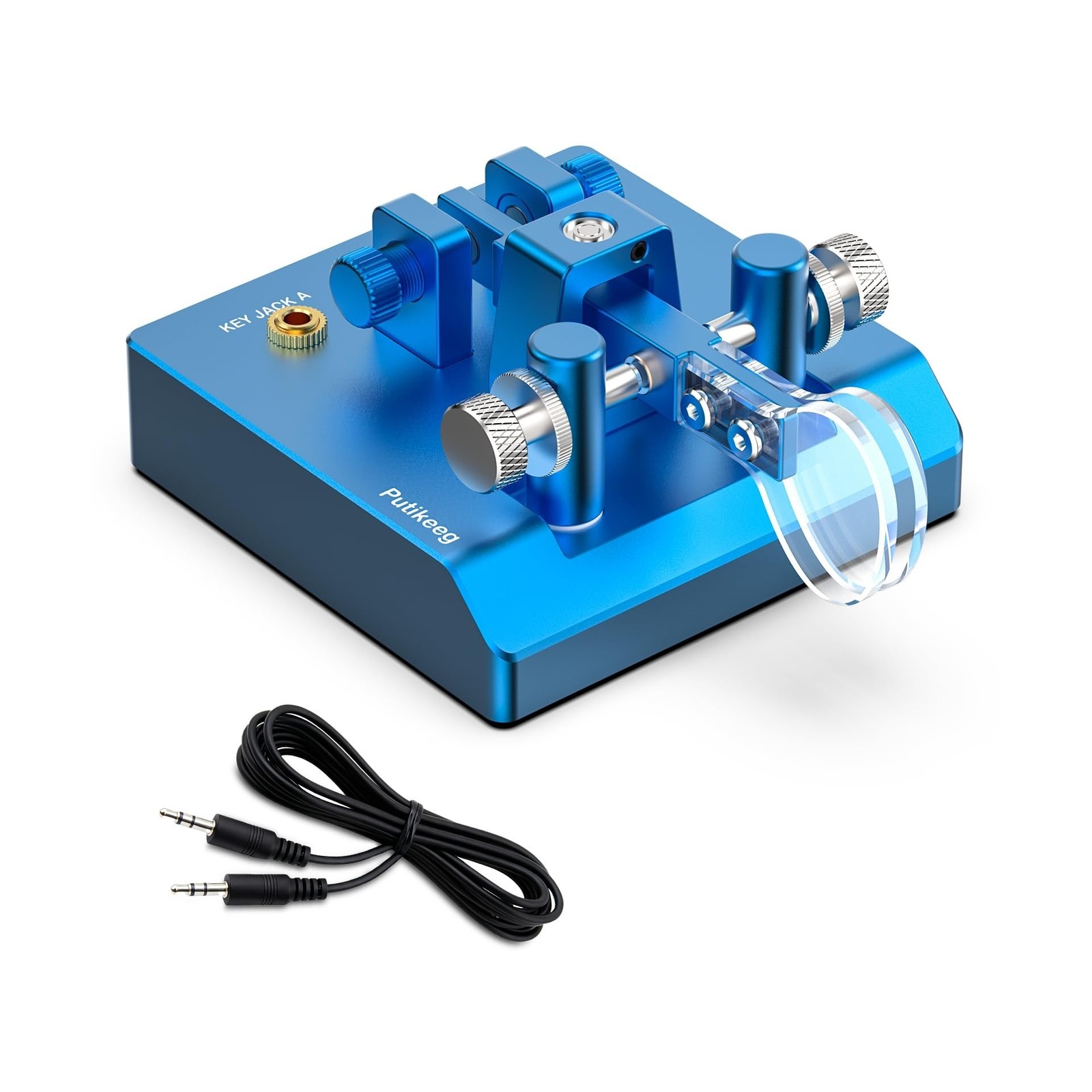 Putikeeg Morse Mini Code Key Morse Code Paddle Key Aluminum Alloy Dual-Key Ja...
