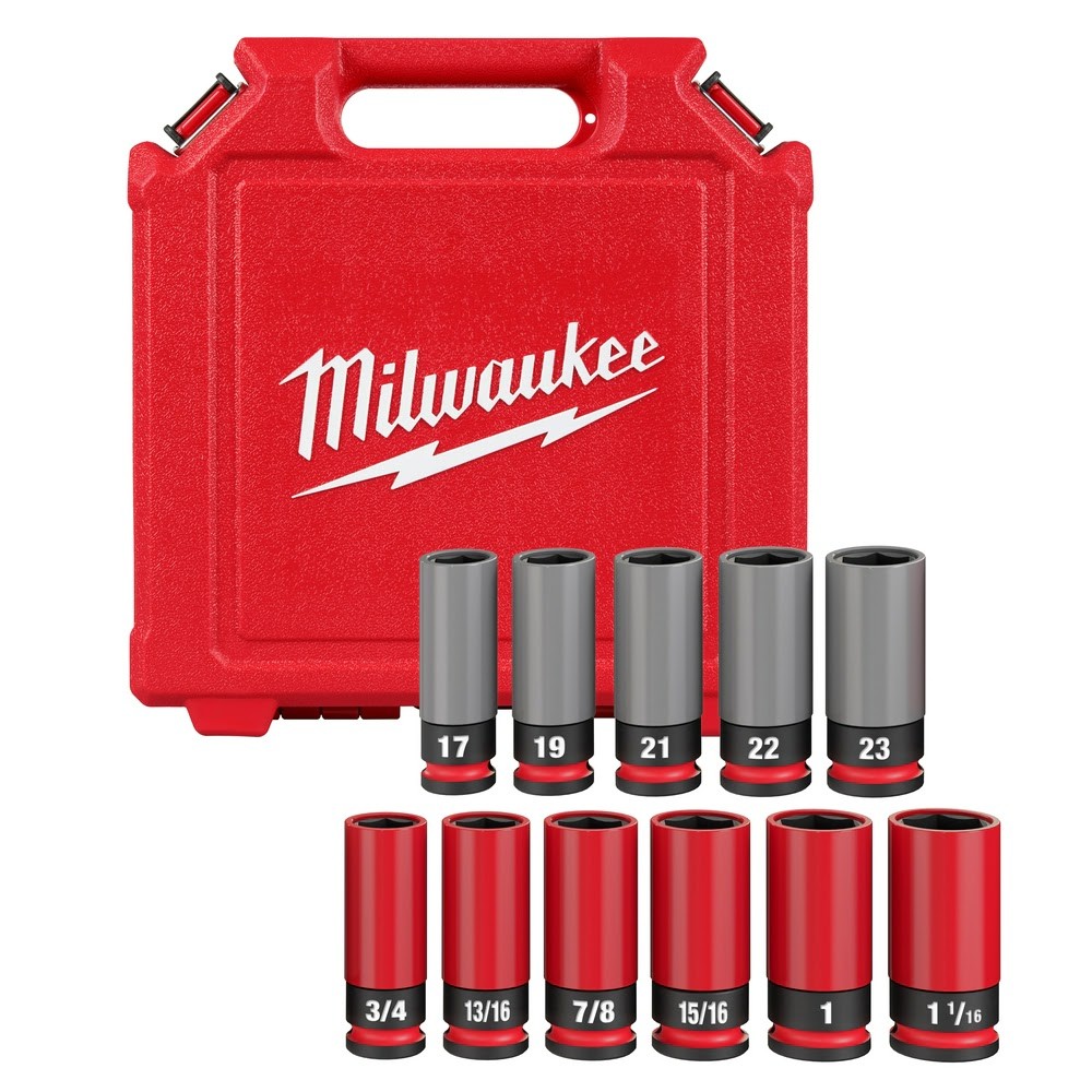 Milwaukee 49-66-7833 SHOCKWAVE Impact Duty 1/2 Drive SAE/Metric 11PC Socket Set