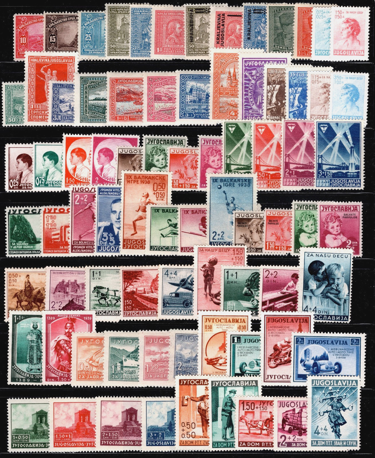 Yugoslavia Sc#B1/B157, Semi-Postal Collection:  120+ Stamps & One Sheet Mint OG
