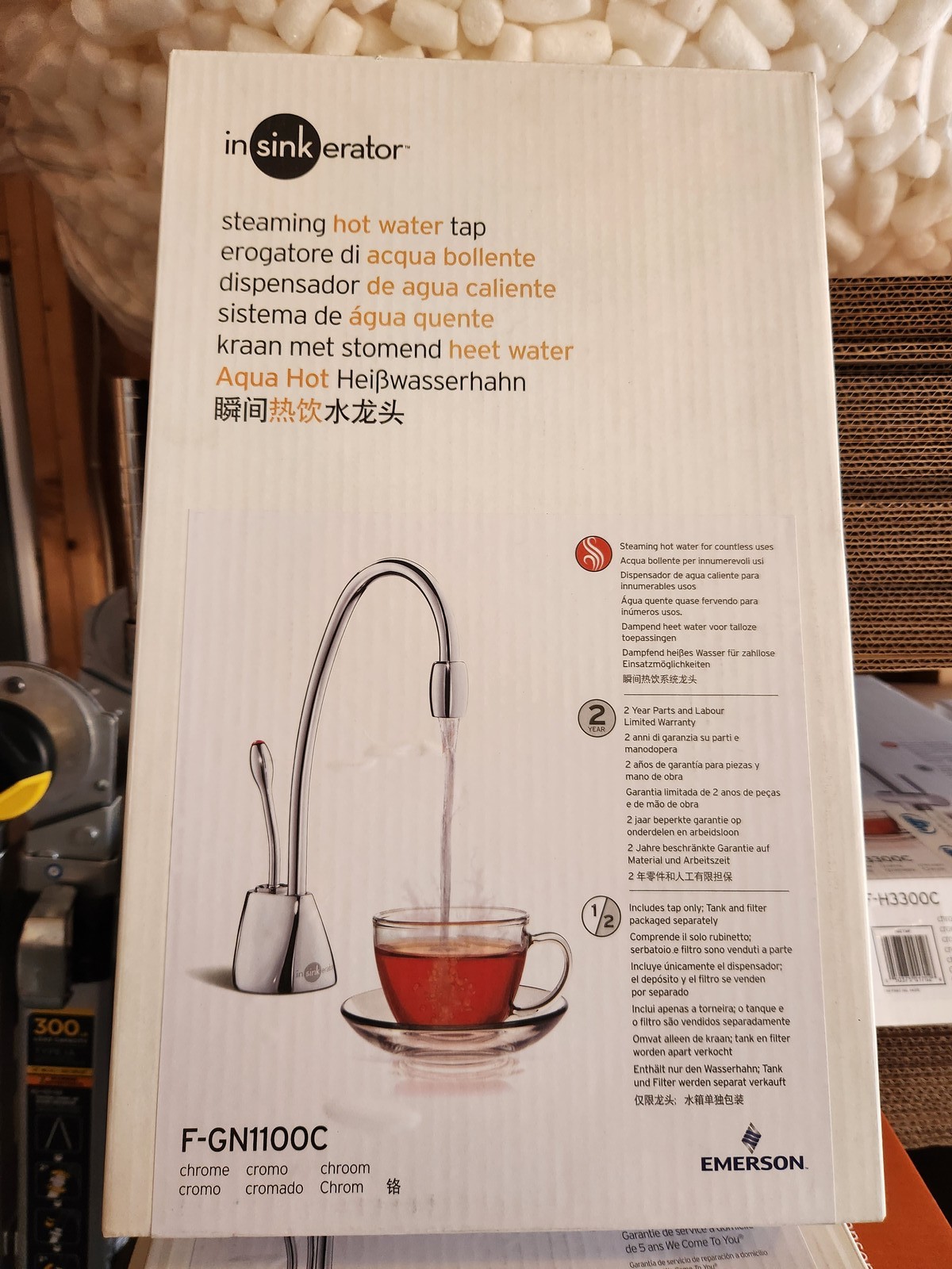 InSinkErator F-GN1100C Steaming Hot Water Tap Chrome Dispenser Faucet NEW GA