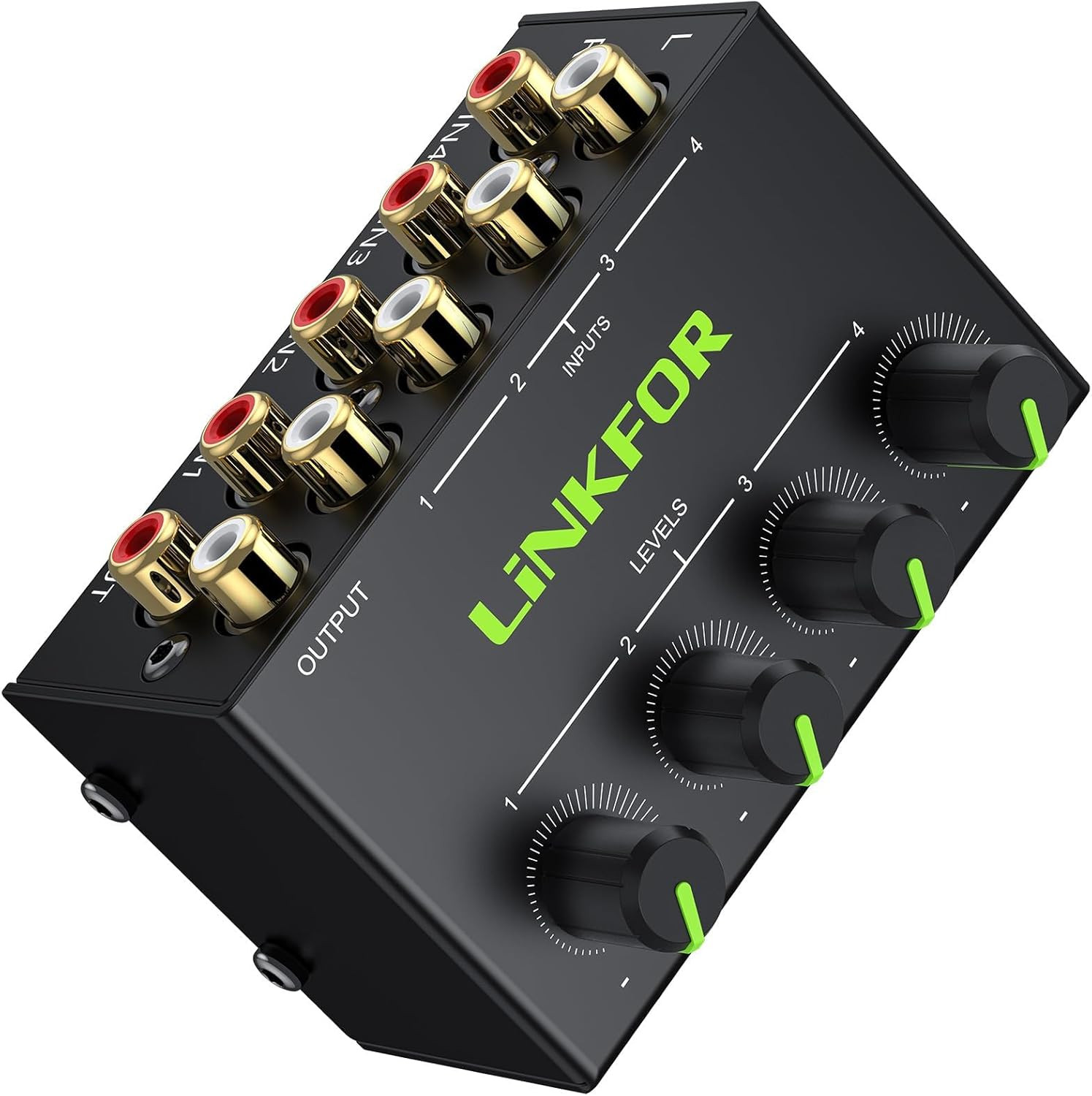 4 Channel Stereo Audio Mixer CX400 Metal Shell Support RCA Input and Output Mini