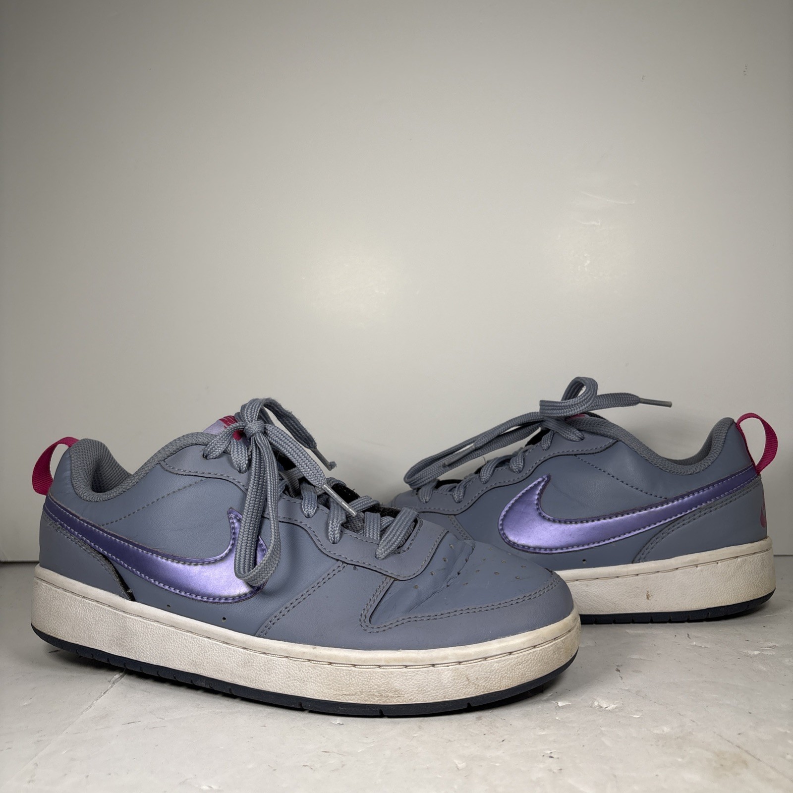 Size 7Y Nike Court Borough Low 2 Ashen Slate GS Sneakers BQ5448-402