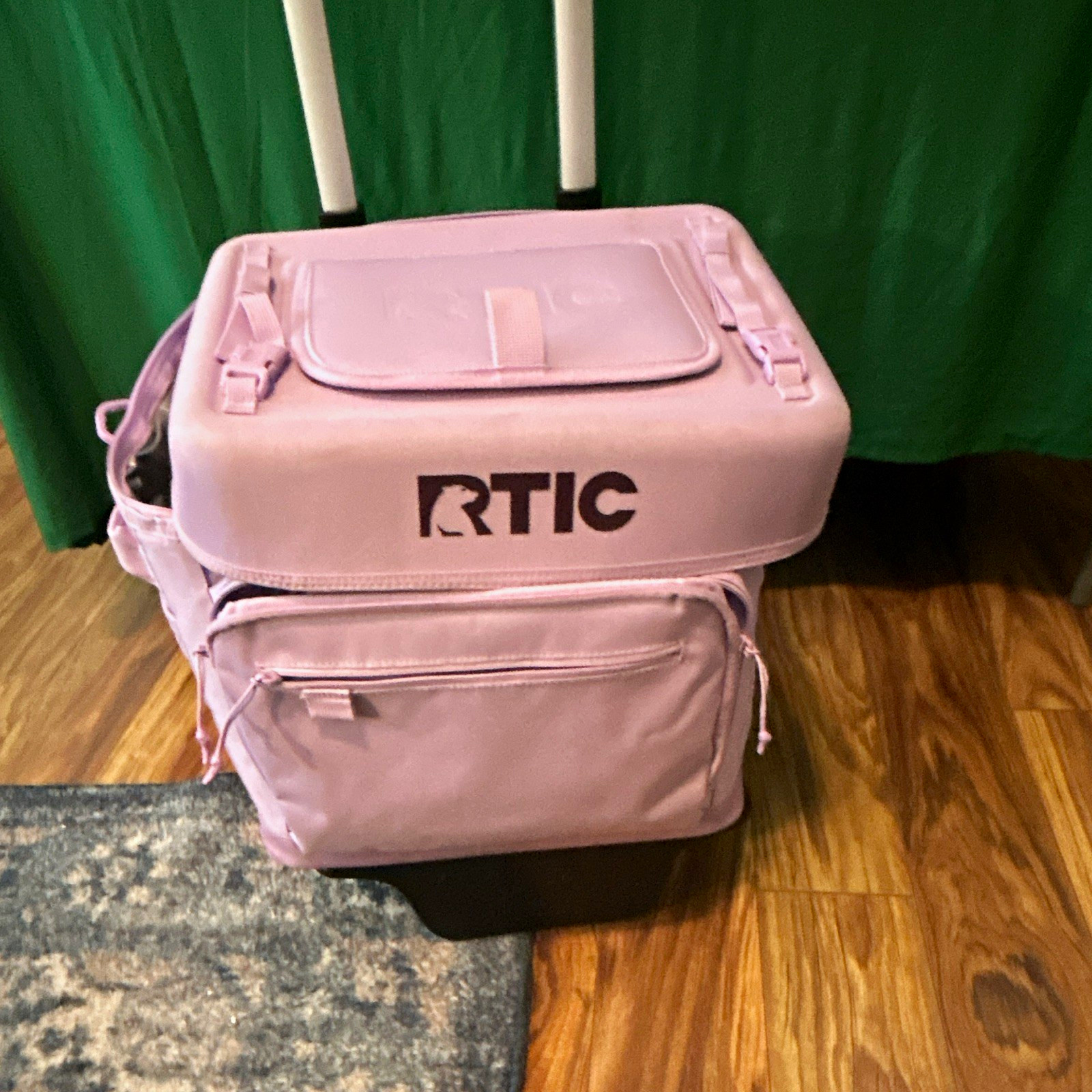RTIC 24 Can Soft Pack Cooler Box Pink 24 qt Rolling Wheels Handle. Used 2 times
