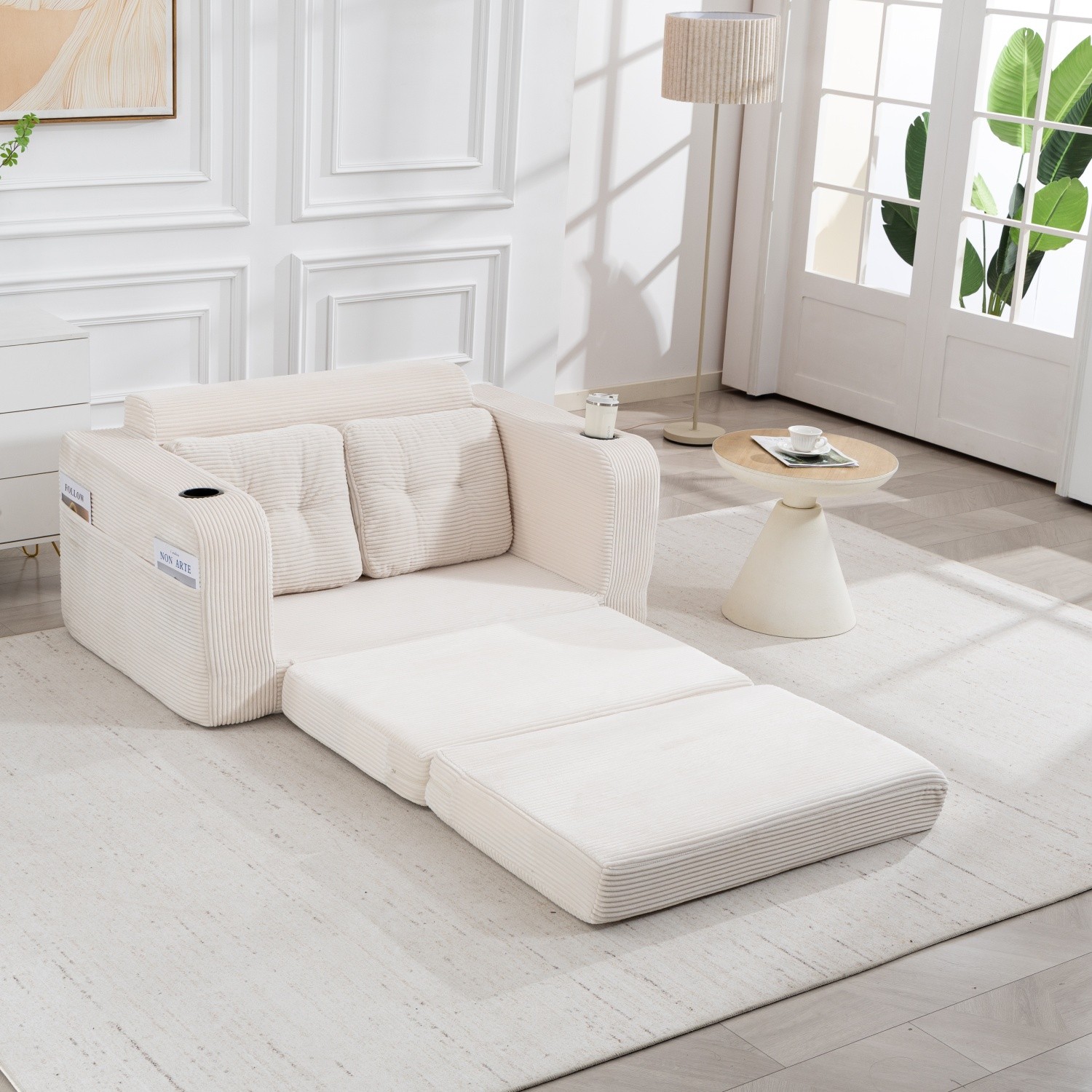 Convertible Floor Sofa Bed Futon Foldable Mattress No Assembly for Apartment