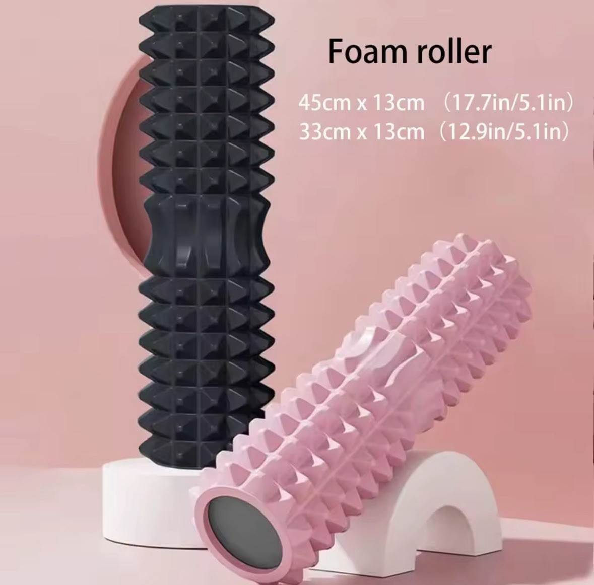Black Foam Roller 45cm Yoga Column