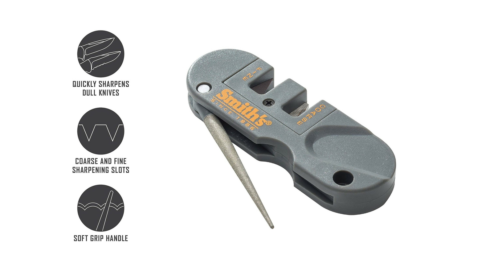 Smith's Pocket Pal Knife Sharpener Gray Multi Functional Ceramic Stones Portable