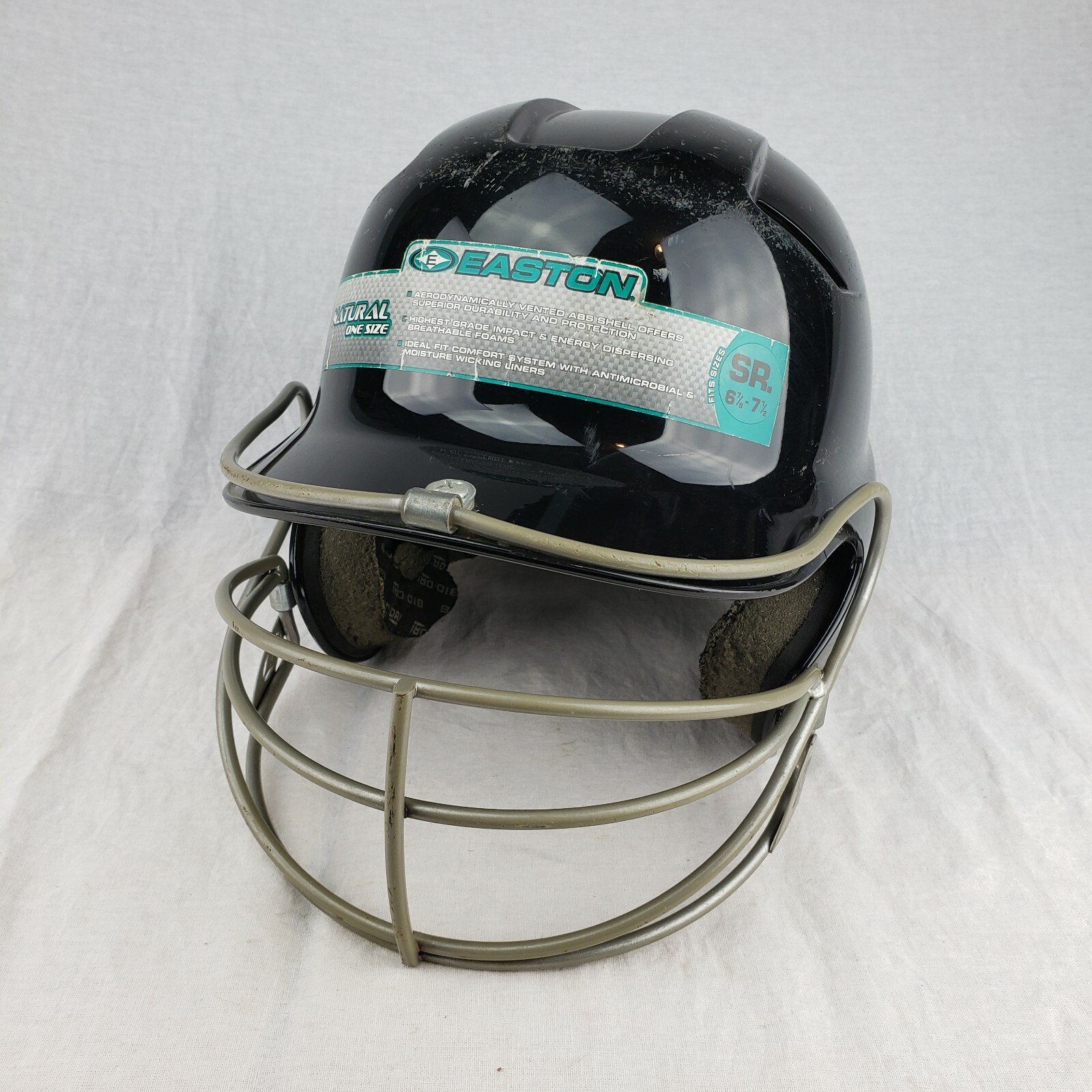 Easton Sr Helmet OS Baseball Size 6 7/8- 7 1/2 Black W/ Face Mask Included