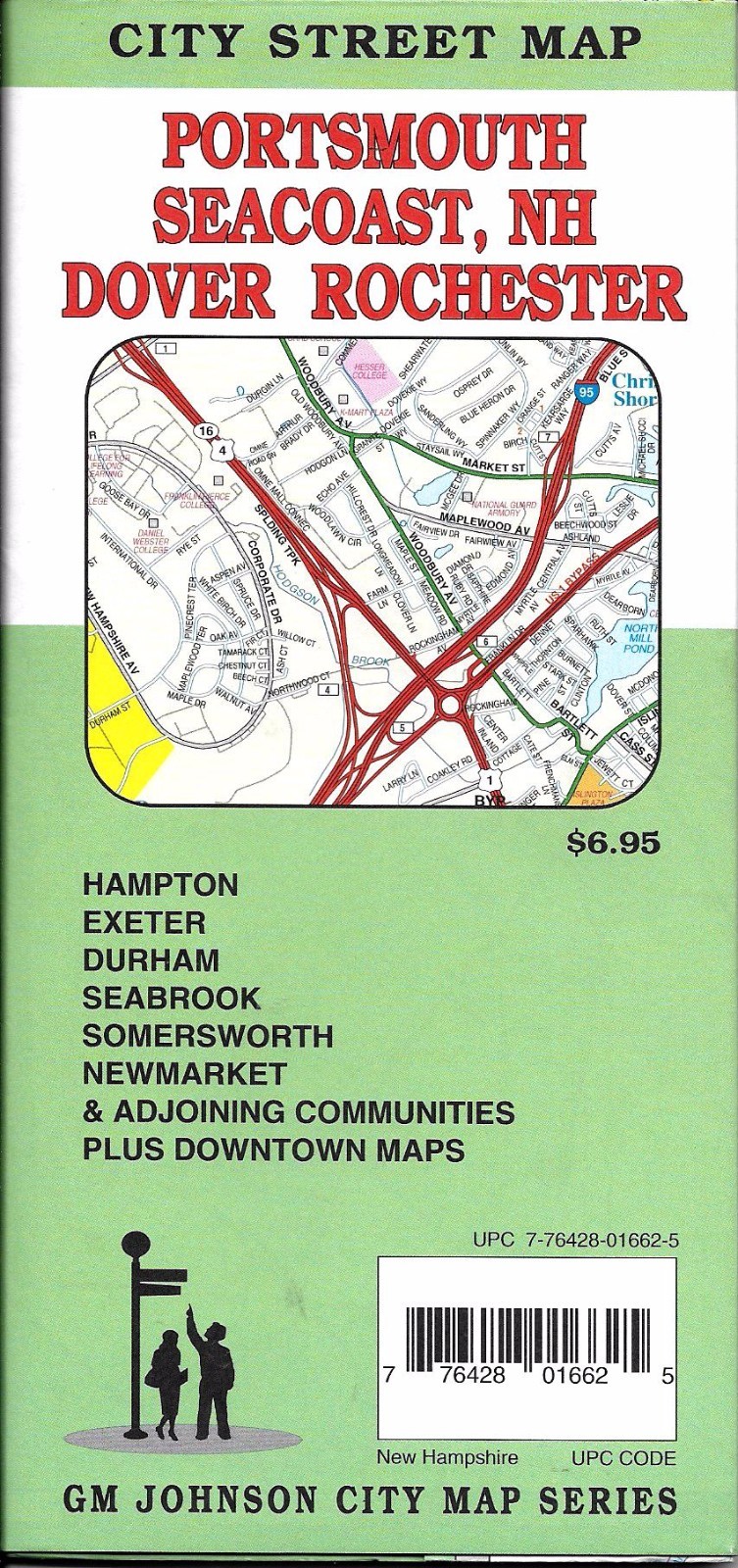 City Street Map of Portsmouth, Seacoast & Dover, New Hampshire, by GMJ Maps