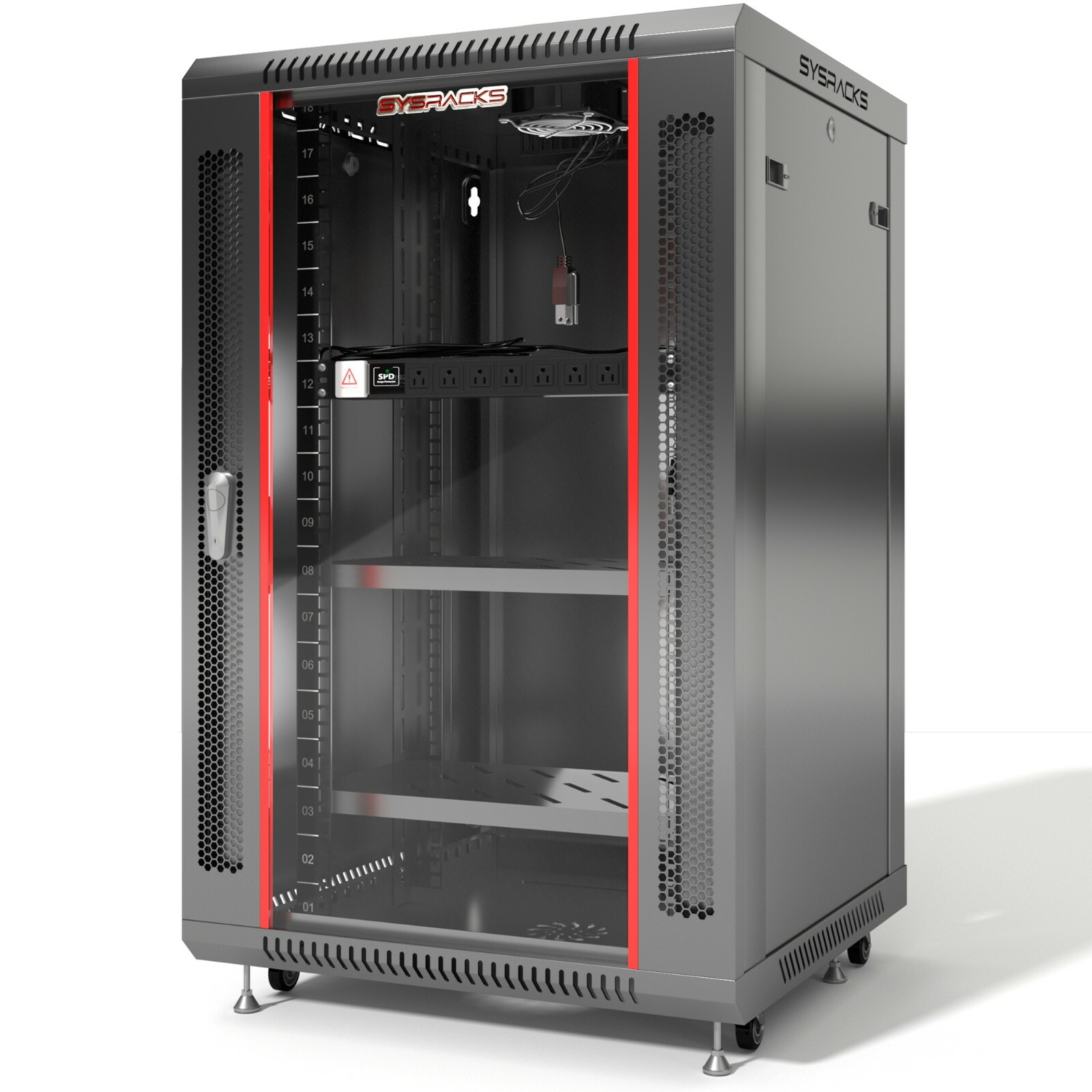 18U 24" Deep Wall Mount IT Network Server Rack Cabinet Enclosure Lockable 19"