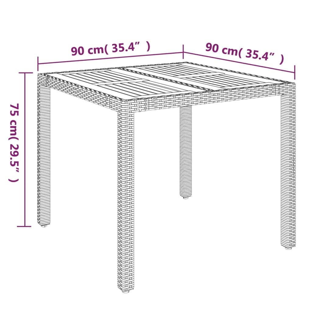 Garden Dining Set Grey