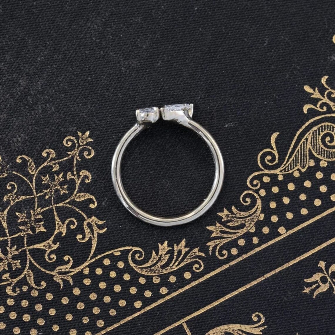2.20 Ct Pear & Oval Cut Diamond Lab-Created Engagement Ring 14K Yellow Gold FN