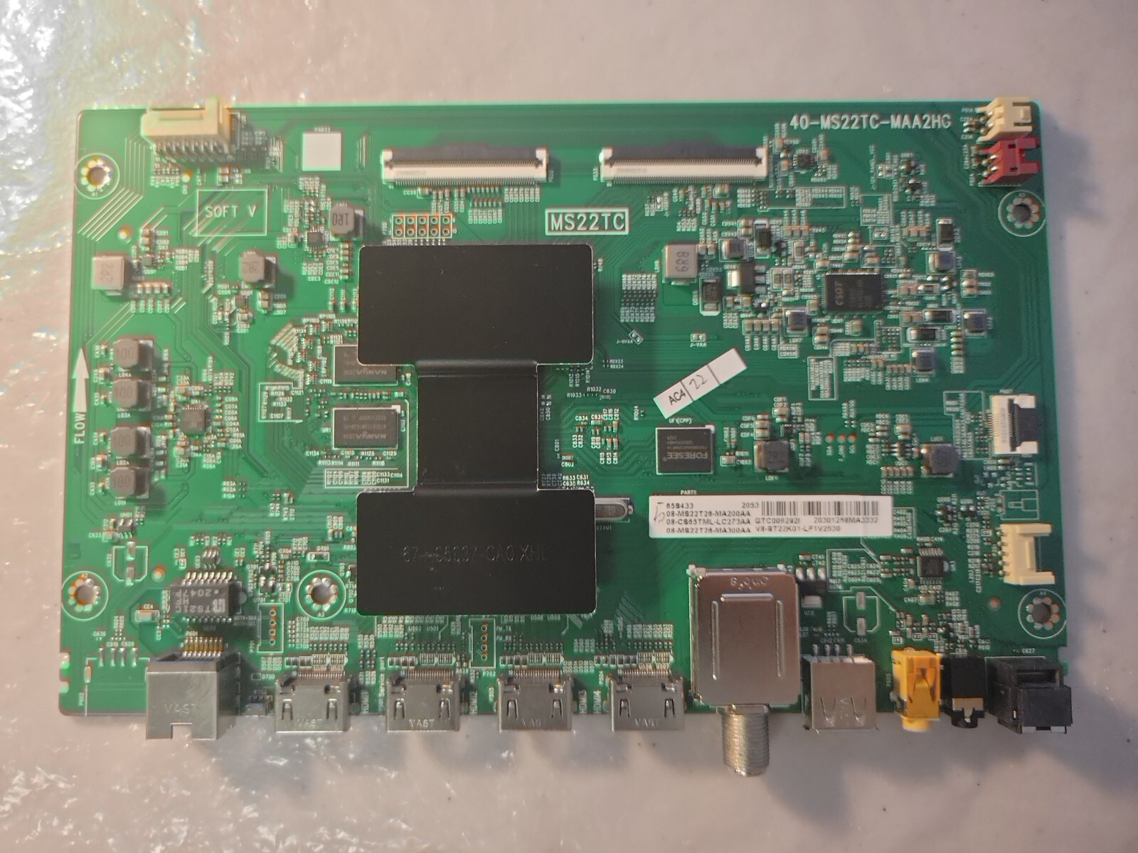 TCL 65S433 MAIN BOARD  PN: 08-CS65TML-LC273AA  BN: 08-MS22T26-MA200AA