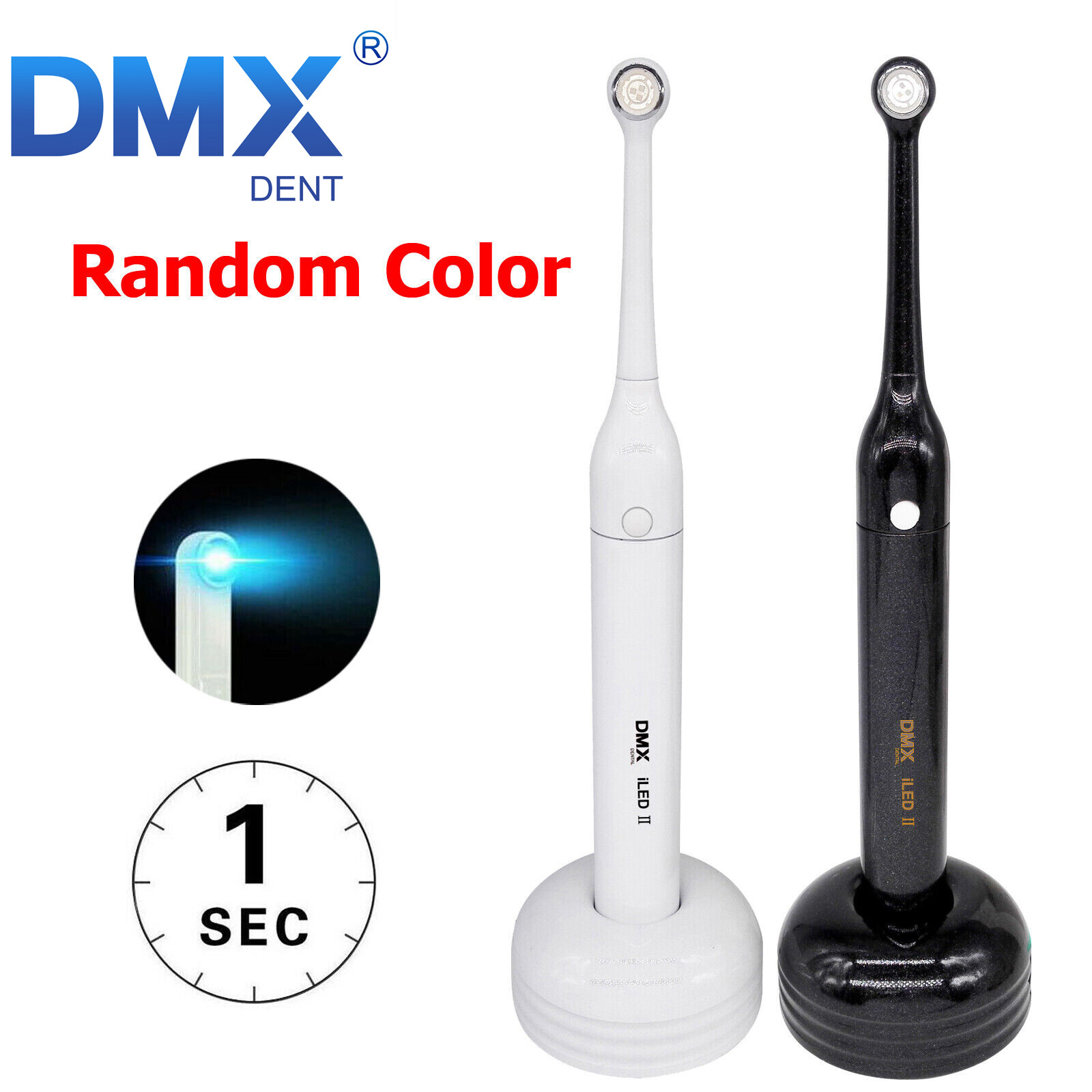 DMXDENT iLED Ⅱ 1S Fast LED Curing Light Black Wireless Dental Lamp High Intensit