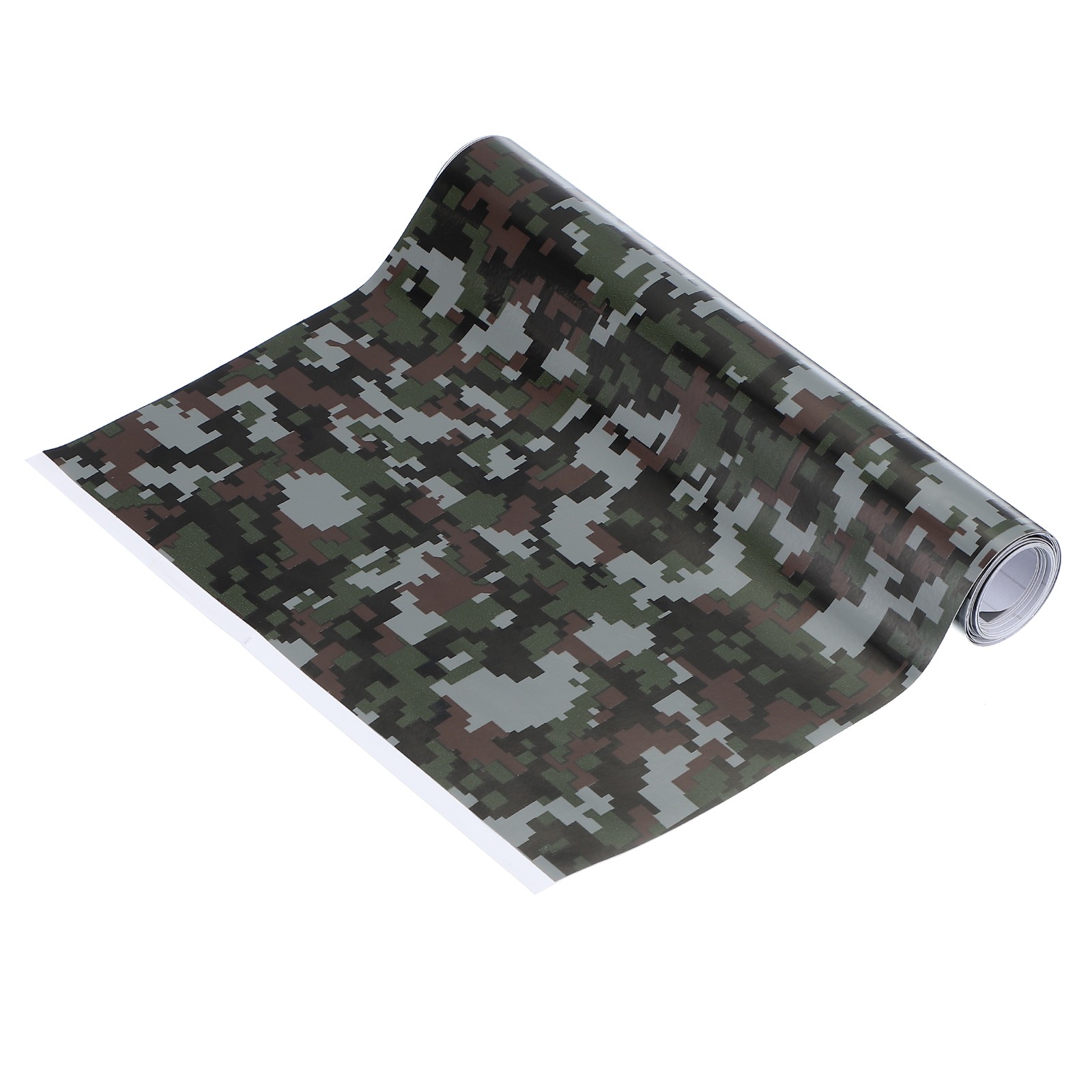 Camo Roll 8"x5ft Self Adhesive Digital Camo Vinyl Wraps, Numeral Dark Green
