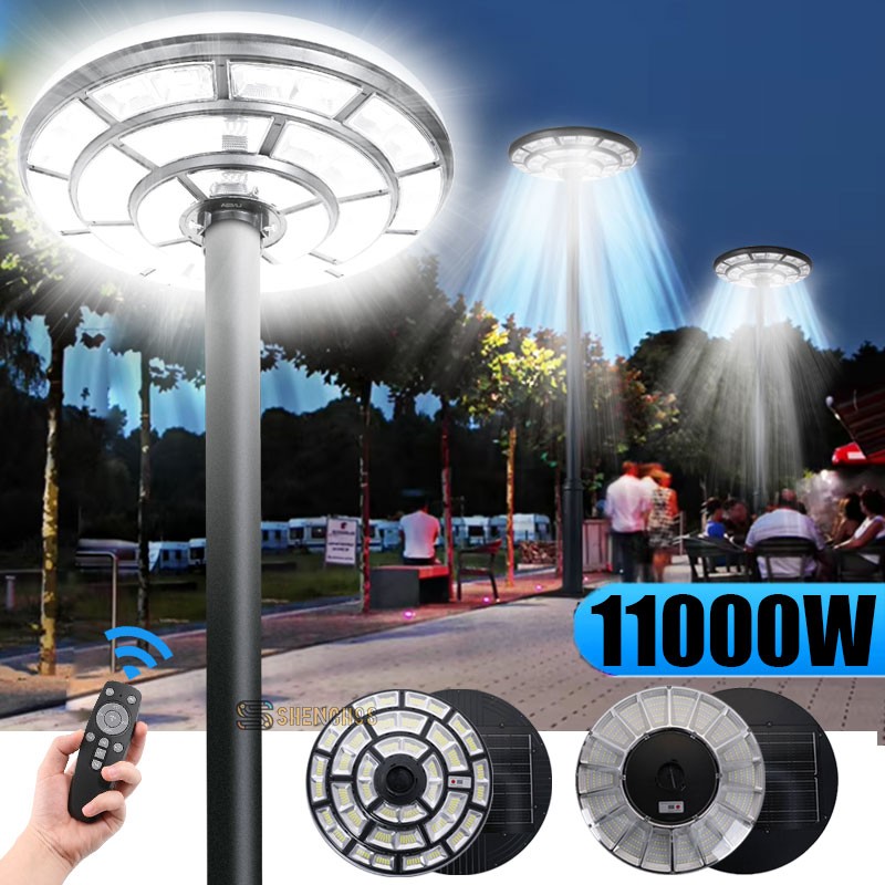 11000W Large Commercial LED Solar Street Lights Outdoor Dusk Dawn Road Lamp+Pole