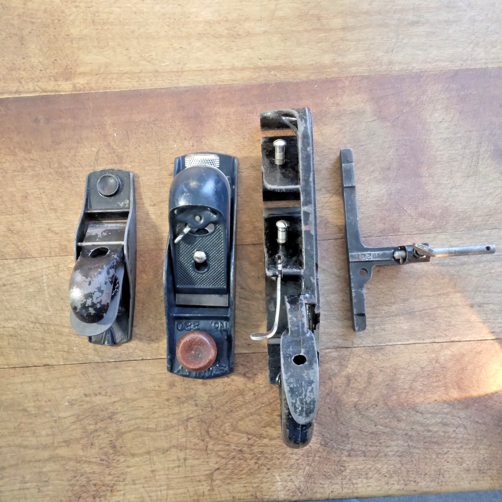 Vintage Stanley No. 220 Wood Plane and a Rabbet Unmarked/ Unmarked 102 / Fence
