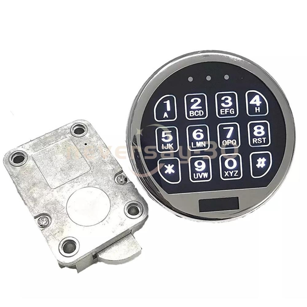 Electronic Safe Lock LED Keypad Chrome Gun Safe Lock Replacement With Swing Bolt