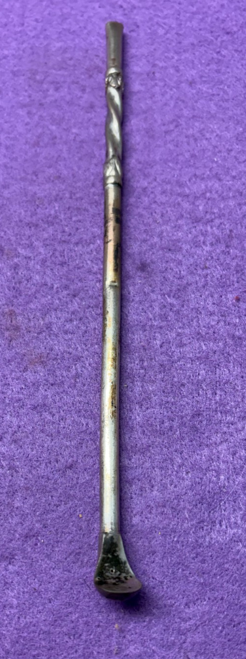 Antique Vtg Silver Medicine Drip Tube Feeding Straw Spoon