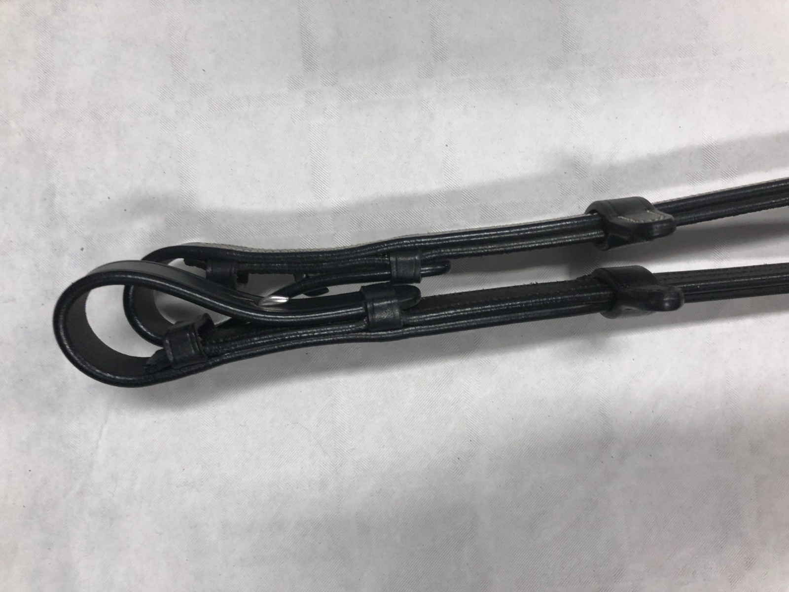 Reins Horse Riding Bendy Irons S. Cavalletti Web With Stops Black Size Full New