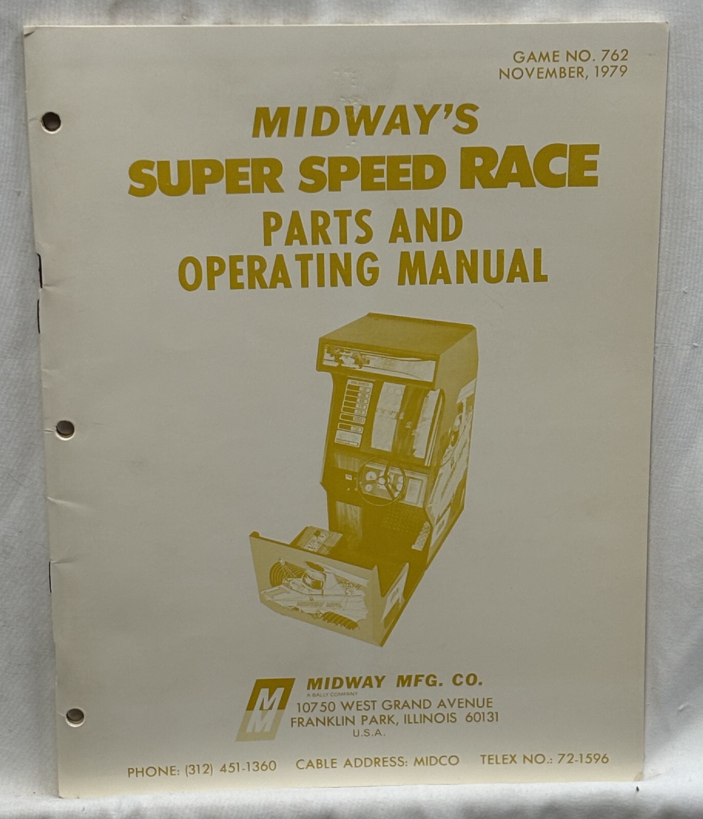 ORIGINAL-MIDWAY-SUPER SPEED RACE-PARTS AND OPERATING MANUAL
