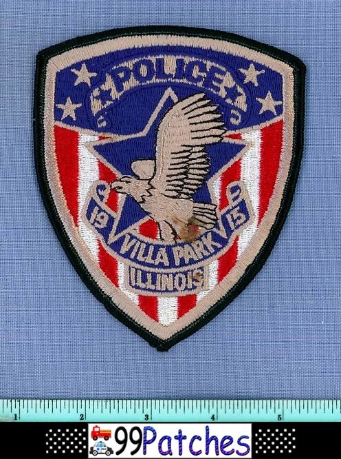 VILLA PARK ILLINOIS Police Shoulder Patch GREY EAGLE RWB BANNER 5G