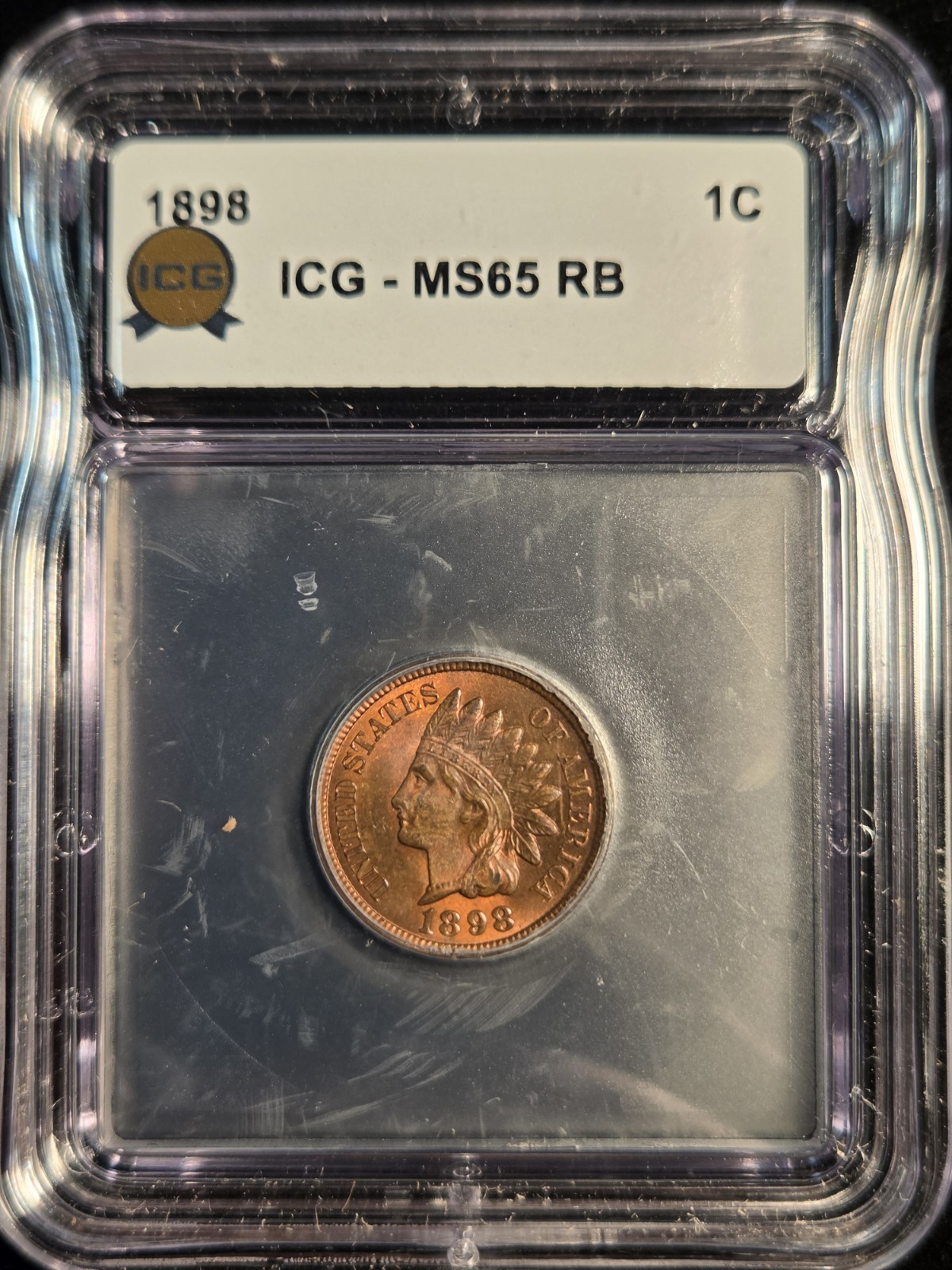1898 1c Indian Cent ICG MS65RB