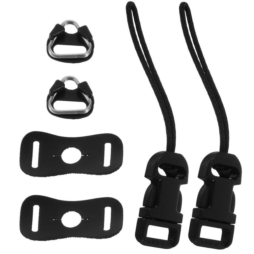 1 Set Reusable Camera Strap Adapter Clips with Lug Rings Black ABS