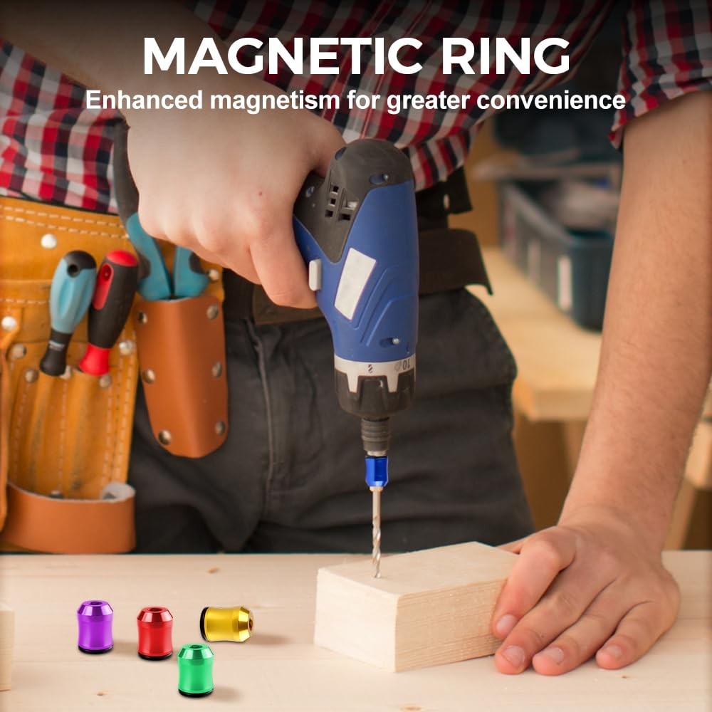 5PCS Magnetic Screw Holder Rings for Hex Screwdriver Bits & Drills