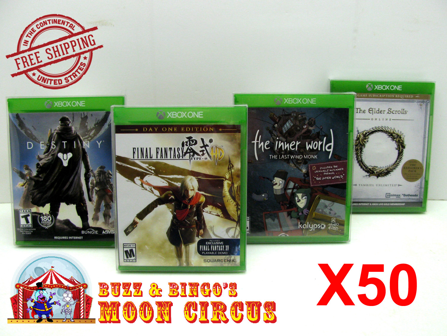 50X MICROSOFT XBOX ONE CIB GAME -CLEAR PLASTIC PROTECTIVE BOX PROTECTORS CASE