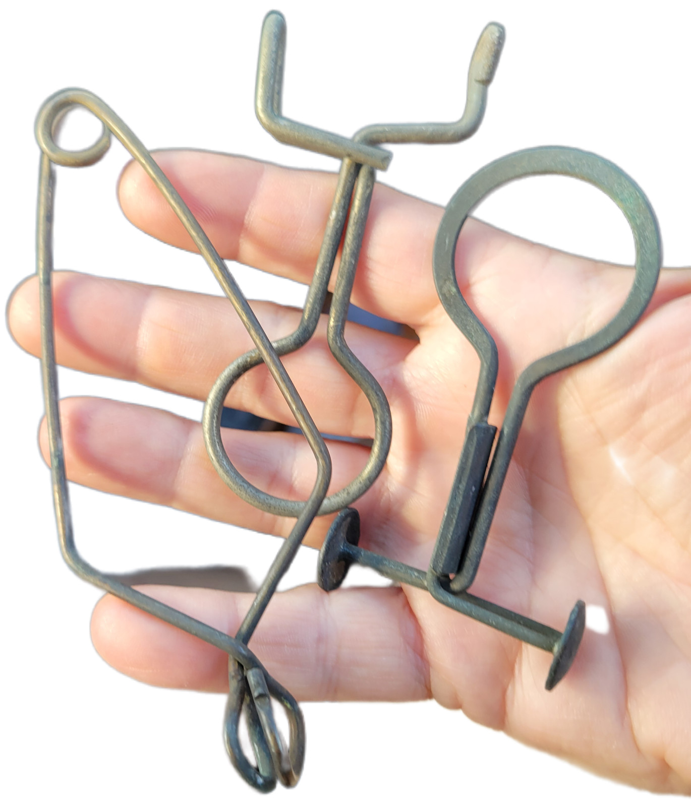 Vintage Set of 3 Laboratory Tube Clamps - Metal, Scientific Equipment