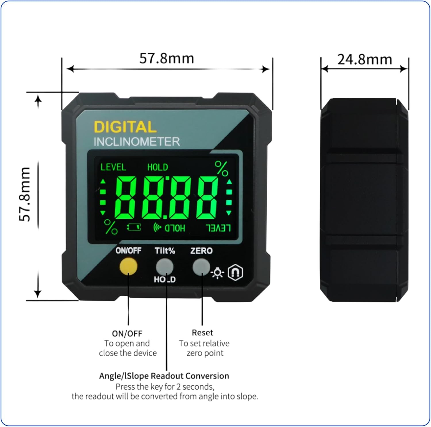 Digital Angle Finder Magnetic Electronic Level & Inclinometer IP67