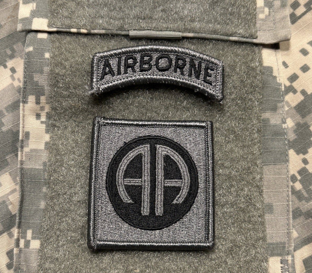 US Army 82nd Airborne Division Patch UCP w/ Hook Gray ACU Subdued