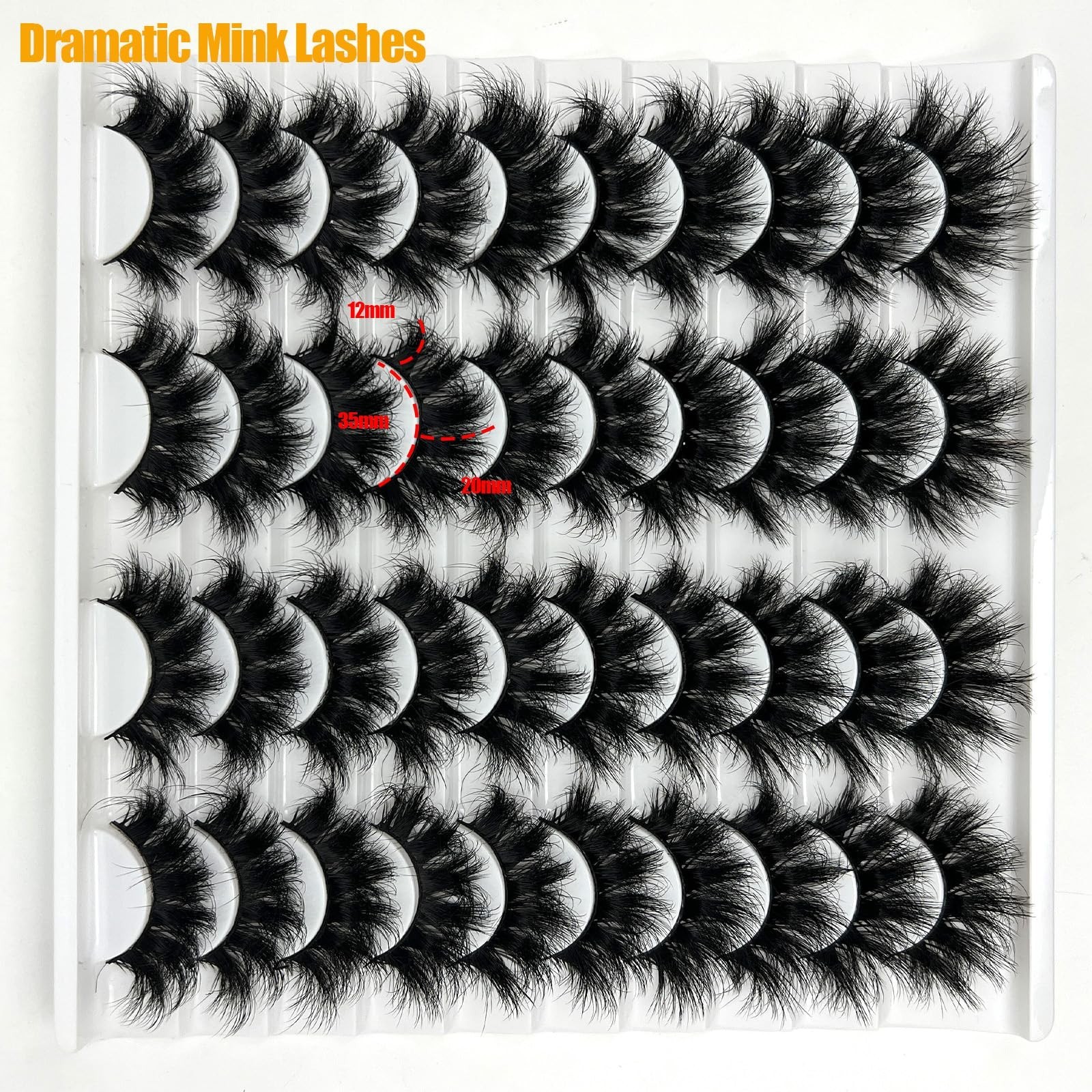 loladook Dramatic Lashes Mink Wispy D Curl Volume Big False Strip Lashes Pack...