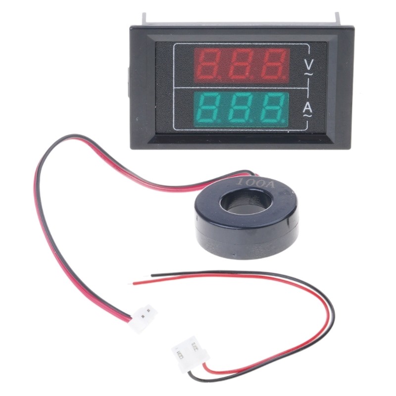 Ampere Voltmeter Detector Digital Display Voltage Current Meter Panel with Wire