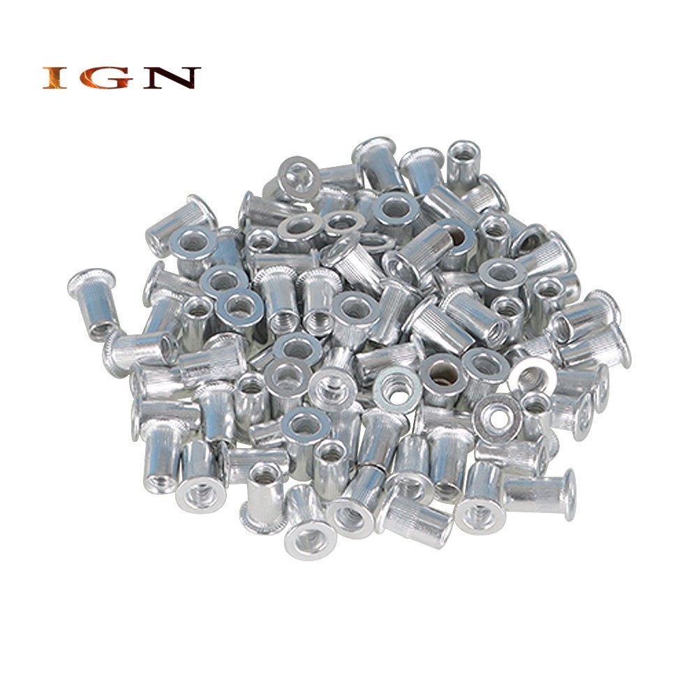 100 Pcs New 10 - 24 Silver Aluminum Rivet Nut Rivnut Insert Nutsert SAE