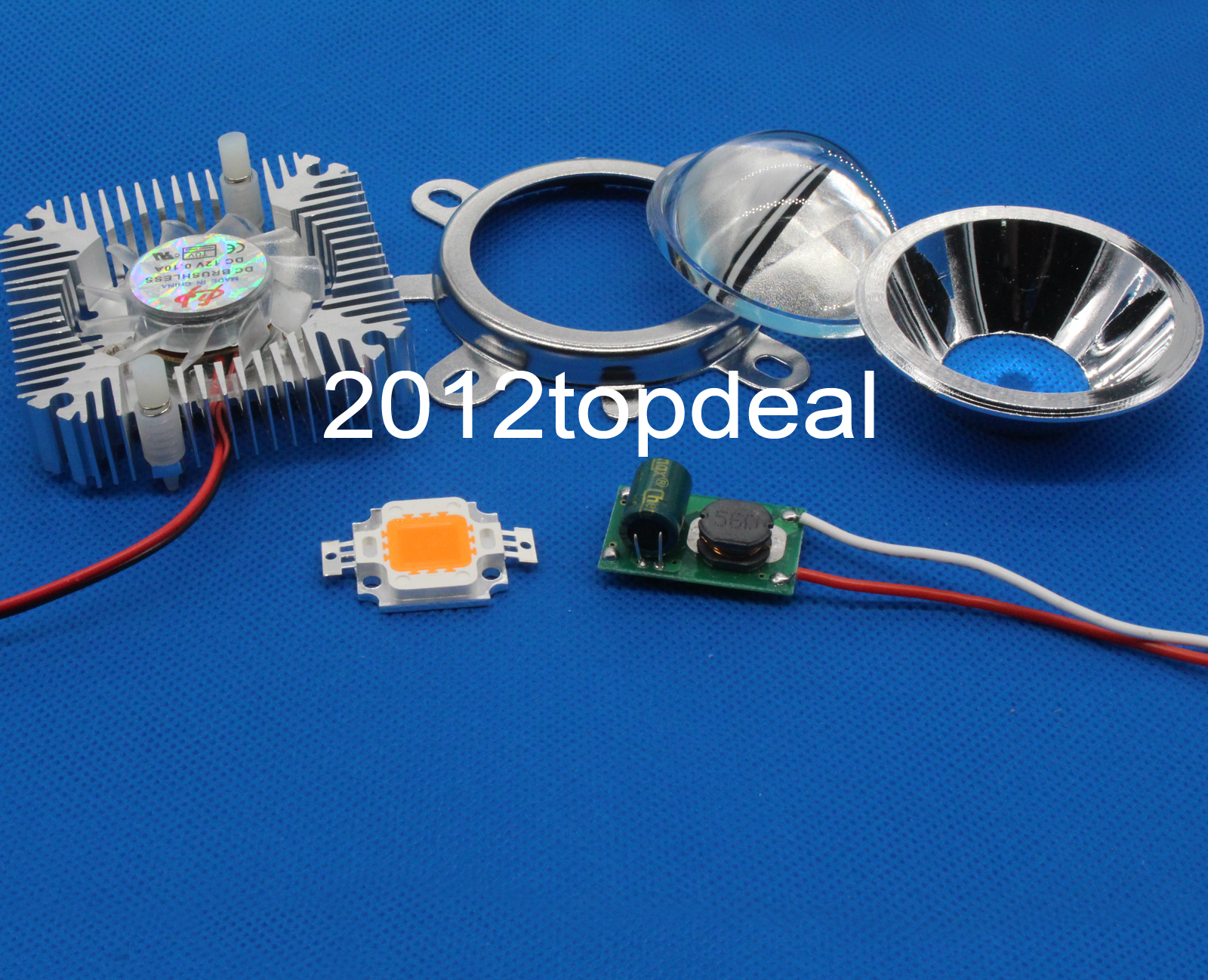 10w 380-840nm full spectrum led grow chip+10W Driver + 44mm Lens+10w Heatsink