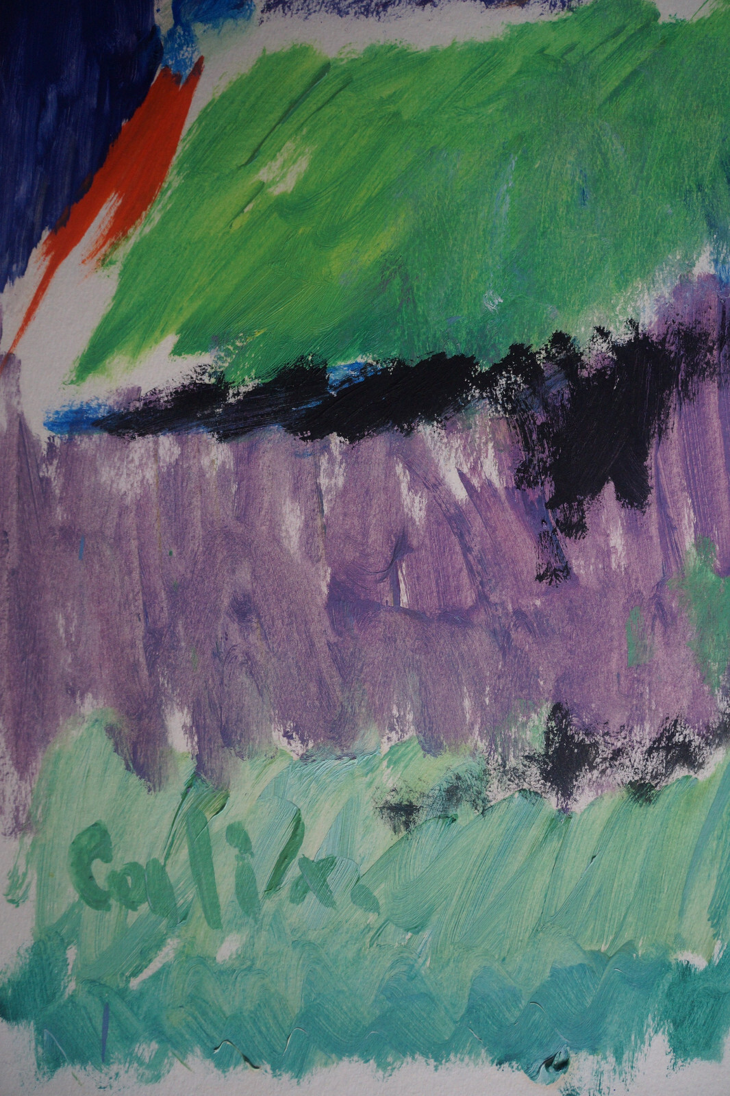 Drawing Gouache Landscape Signed Robert Calix (