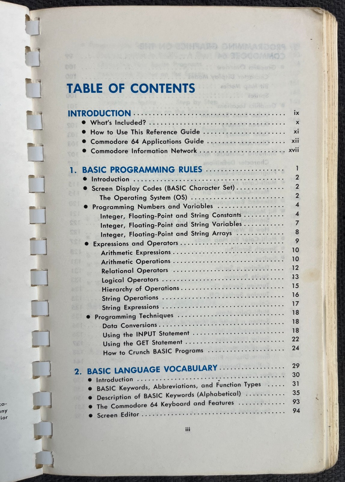 Vintage Commodore 64 Programmer's Reference Guide 1985 1st Edition 10th Printing