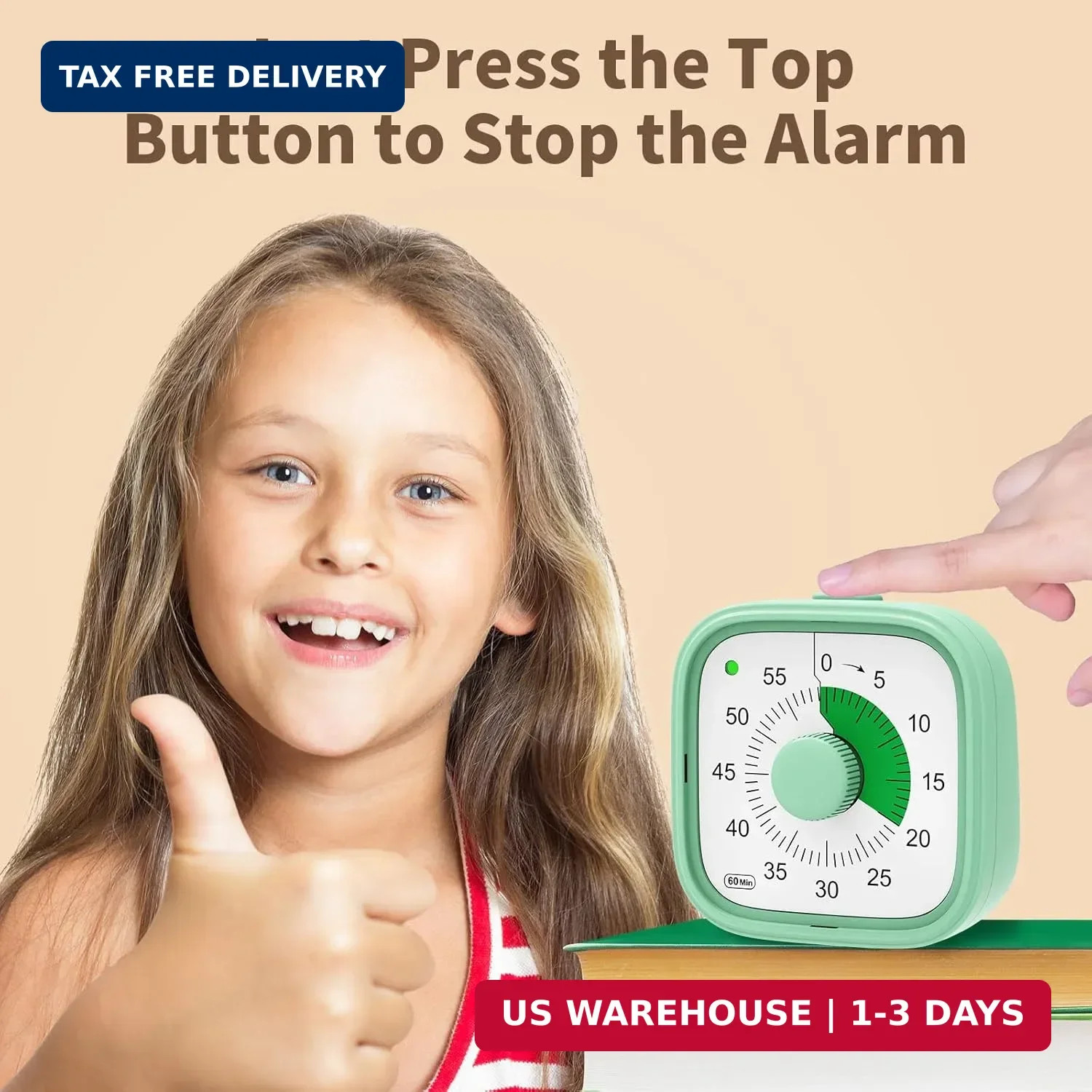 Visual Timer, Pomodoro Timers for Kids Adults, 60-Minute Countdown Desk Timer fo