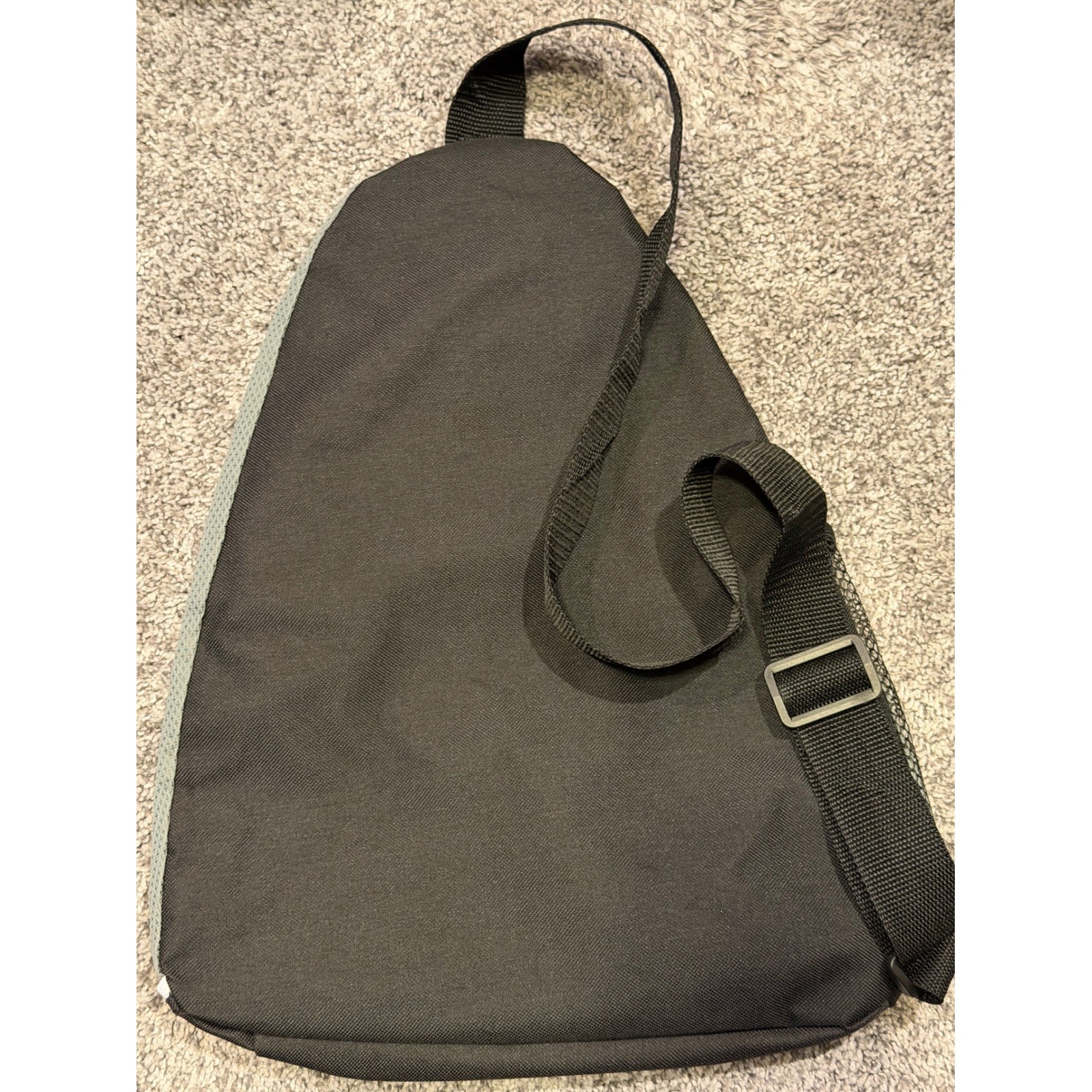 Golds Gym Sling Bag Backpack Black Gray Mesh Pocket Adjustable Strap