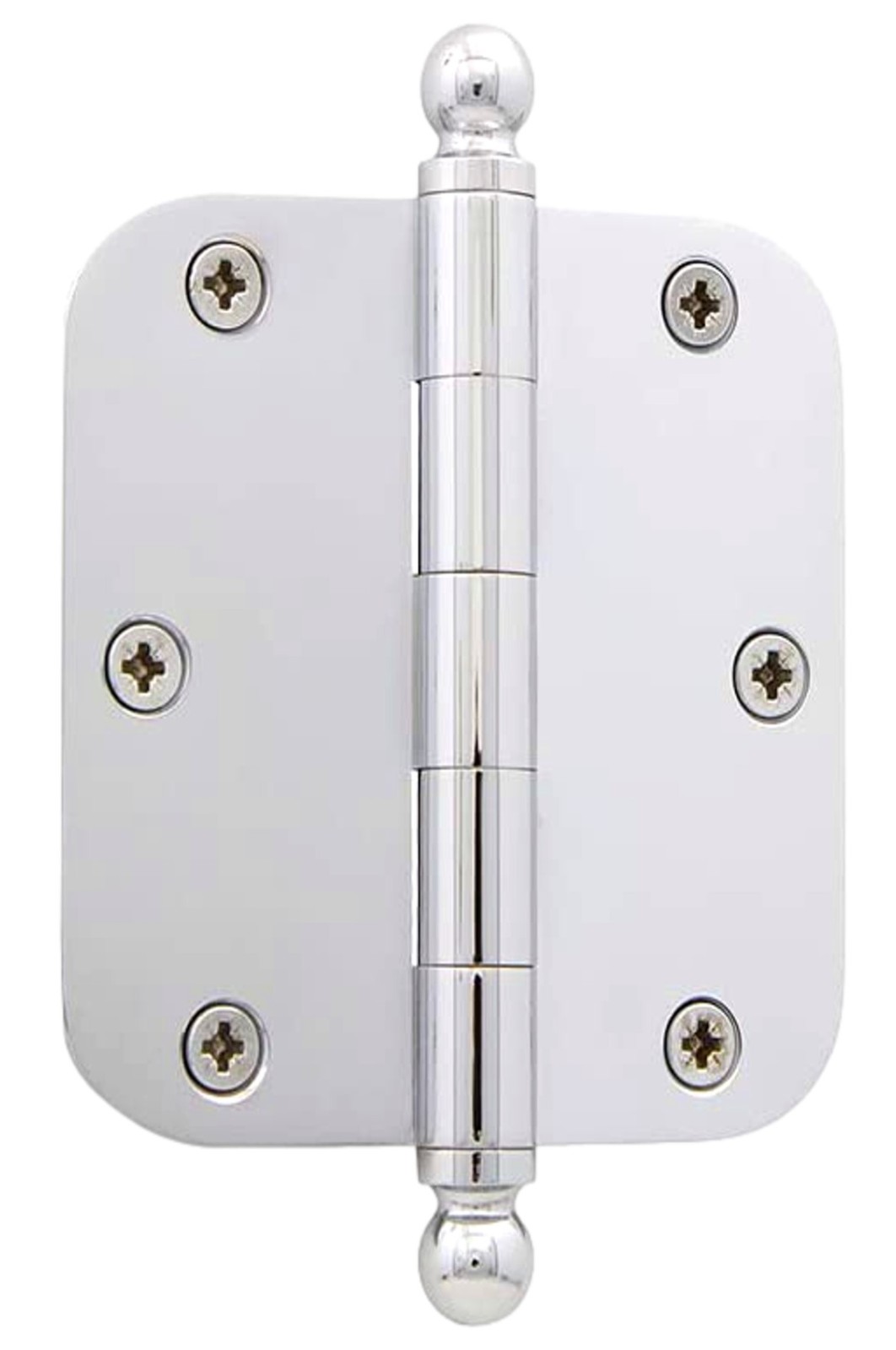Nostalgic Warehouse 728353 Radius Corner Door Hinge With Ball Tip Bright Chrome