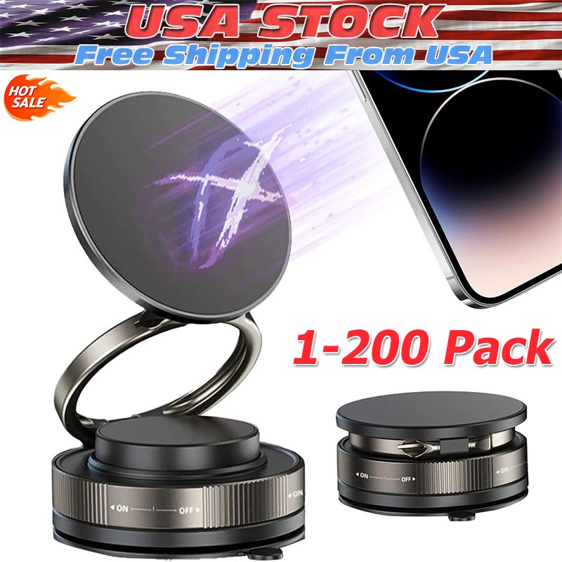 360° Vacuum Magnetic Phone Holder Suction Cup Car Mount with Foldable Stand Lot