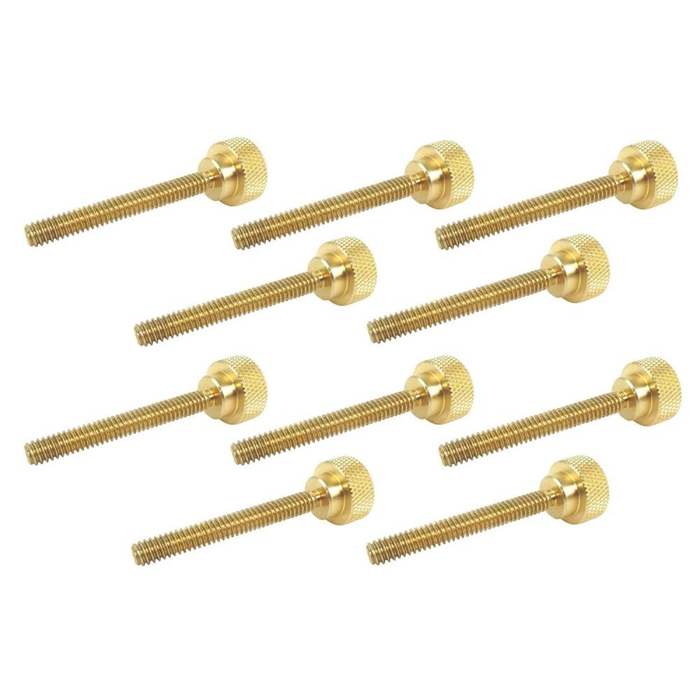 Taytools 10-Piece Solid Brass Diamond Knurled Thumb Screw Sets 1/4-20 x 2"