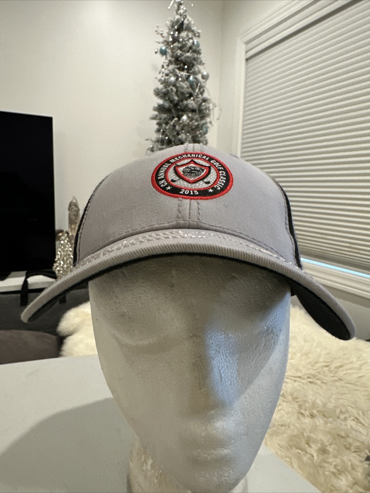 CN Annual Mechanical Golf Classics 2015 Hat ap Patch Hook Loop Gray Black